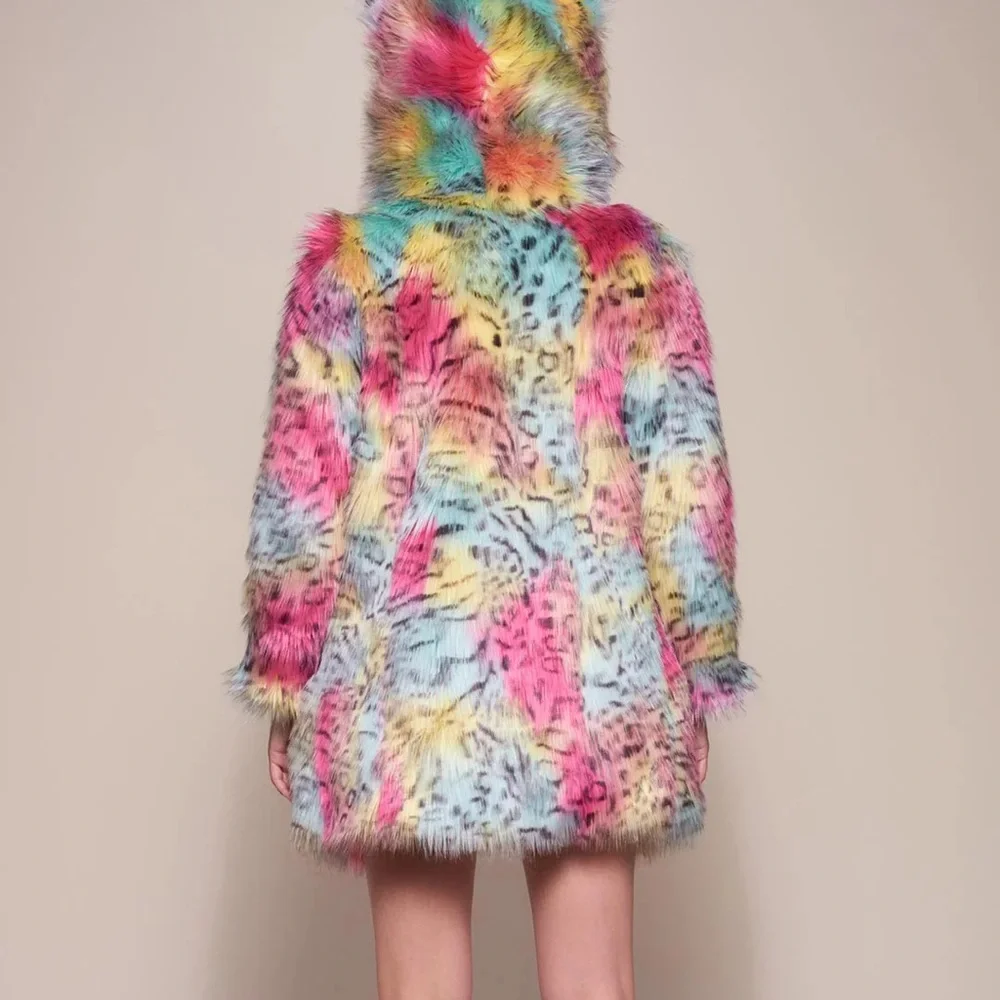 SpiritHoods Multicolor Faux Fur Teddy Jacket Oaxaca Jaguar Classic - Picture 2 of 10